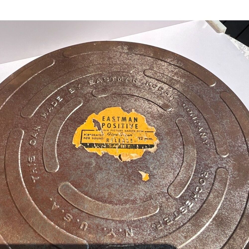 Vintage Eastman Kodak 32mm Metal Film Reel Movie Theater Industrial Decor